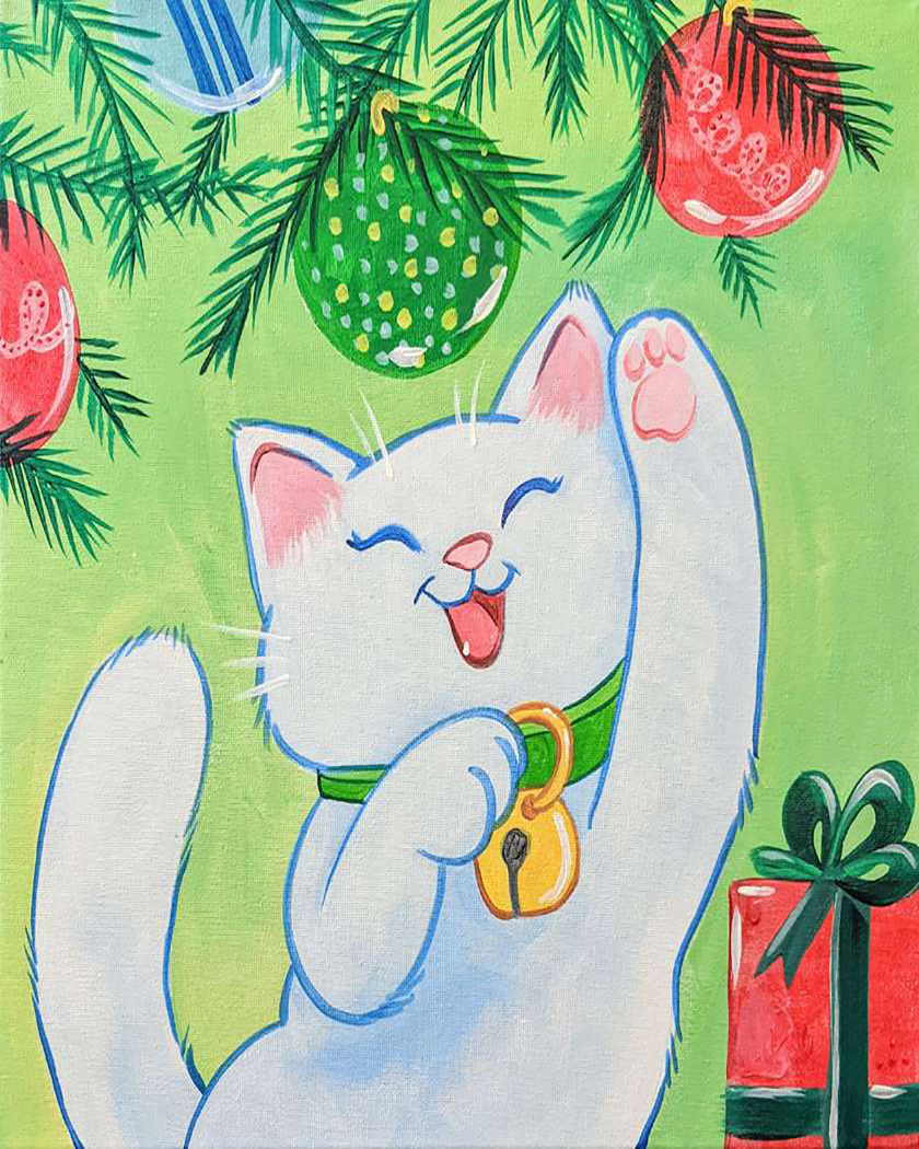 Playful Christmas Kitty 